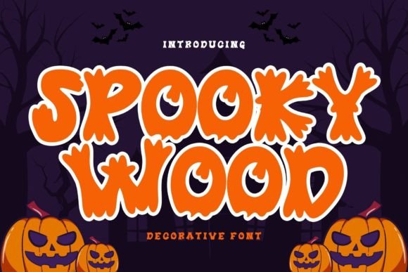 Spooky Wood Font: A Decorative Typeface for Halloween-Inspired Editorial Design